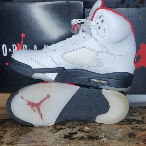 Jordan 5s fire red silver tongue